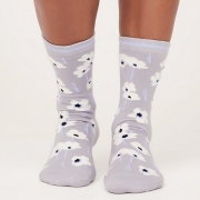 Thought Bio-Katoenen Sokken - Poppies Pebble Grey Comfortabele sokken van bio-katoen
